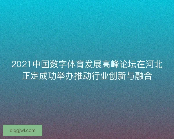 2021中国数字体育发展高峰论坛在河北正定成功举办推动行业创新与融合