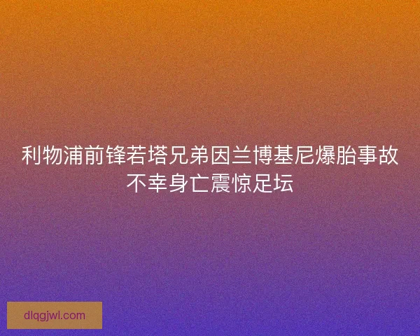利物浦前锋若塔兄弟因兰博基尼爆胎事故不幸身亡震惊足坛